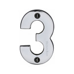 M Marcus Heritage Brass Numeral 3 - Face Fix 76mm Heavy font
